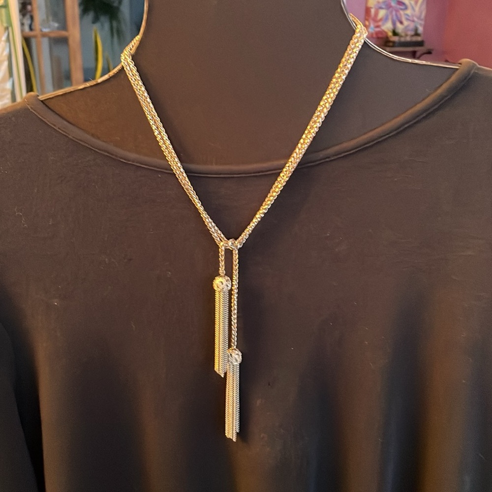 NWT Tassel necklace that can be worn long, short, braided, as a belt -42” chain - Picture 1 of 7